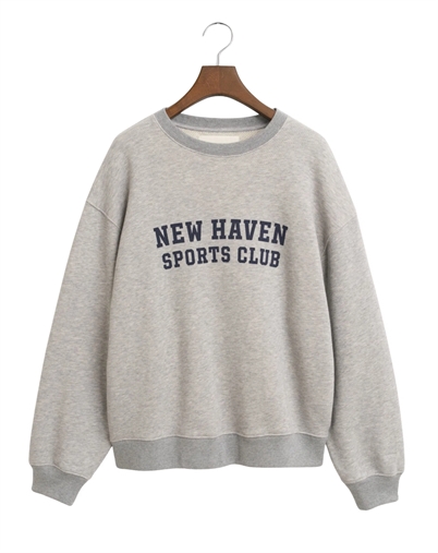 Gant - Graphic C-Neck Sweatshirt - Grey Melange